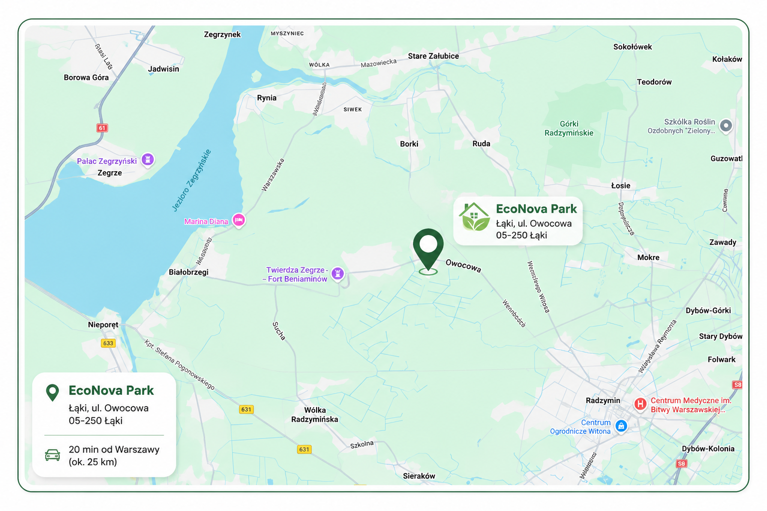 Mapa lokalizacji inwestycji EcoNova Park